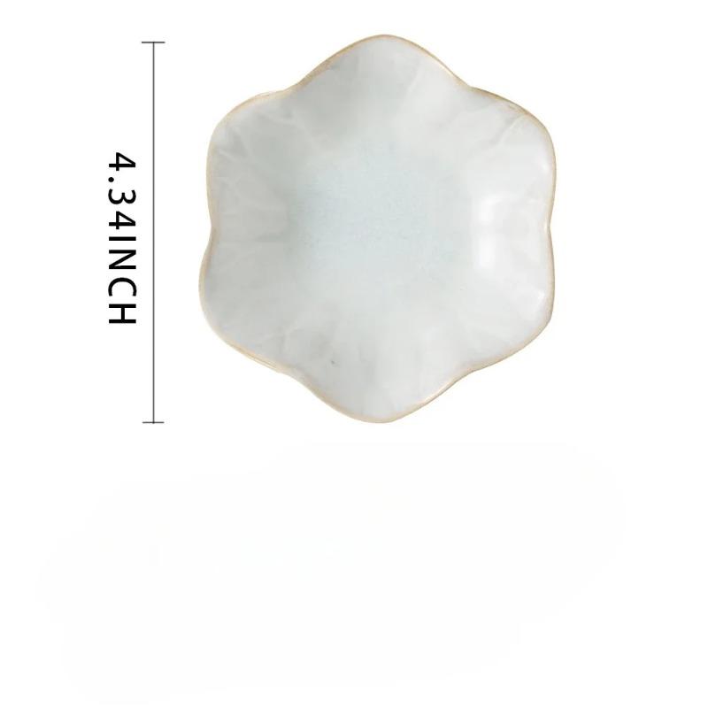 Creative and Minimalist Style Jewelry Tray Home Snack Dish Flavor Dish Ceramic Lotus Decoration Plate and Decorative Display