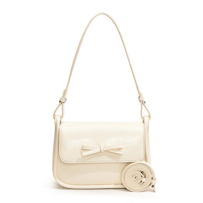Popular New Products, Niche Ballet Style, Simple Bow Square Bag, Korean Version of Casual Commuting Versatile Solid Color Messenger Bag