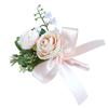 Wedding Flower Wrist Corsages Boutonniere for Bride Groom Natural Looking Artificial Rose Flower for Special Occasion
