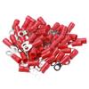 50Pcs Ring Copper Crimp Terminal PVC Pre Insulated Wire Connectors for Home Appliances AWG12‑10