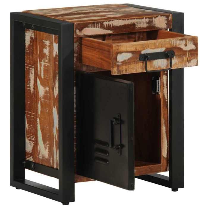 VidaXL Tables de chevet 2 pcs multicolore bois massif de manguier brut, armoire de chevet, armoire de lit, table d'appoint 4013562