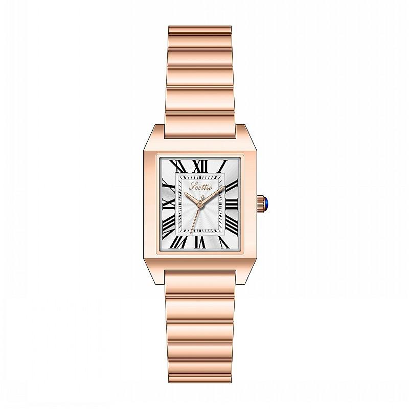 Fashion Ladies Watch Square Roman Dial Temperament Stainless Steel Strap Personalized Watch Women