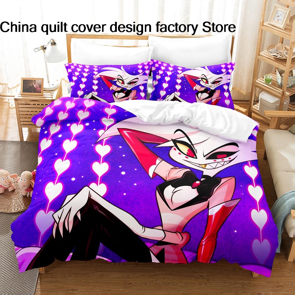 HotHazbin Hotel Charlie Bedding Set 3PCS Anime Print Duvet Cover All Sizes Customizable for Fans Bedroom