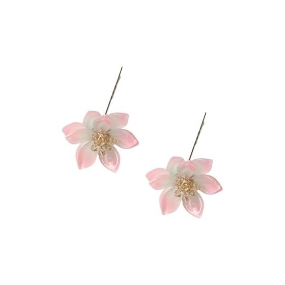 Pearl U-Pin Hair Accessories Set of 2 (Cherry Blossom) - Handmade Floral Rhinestone Hair Pins for Women - Bridal Wedding Party Graduation Kimono
