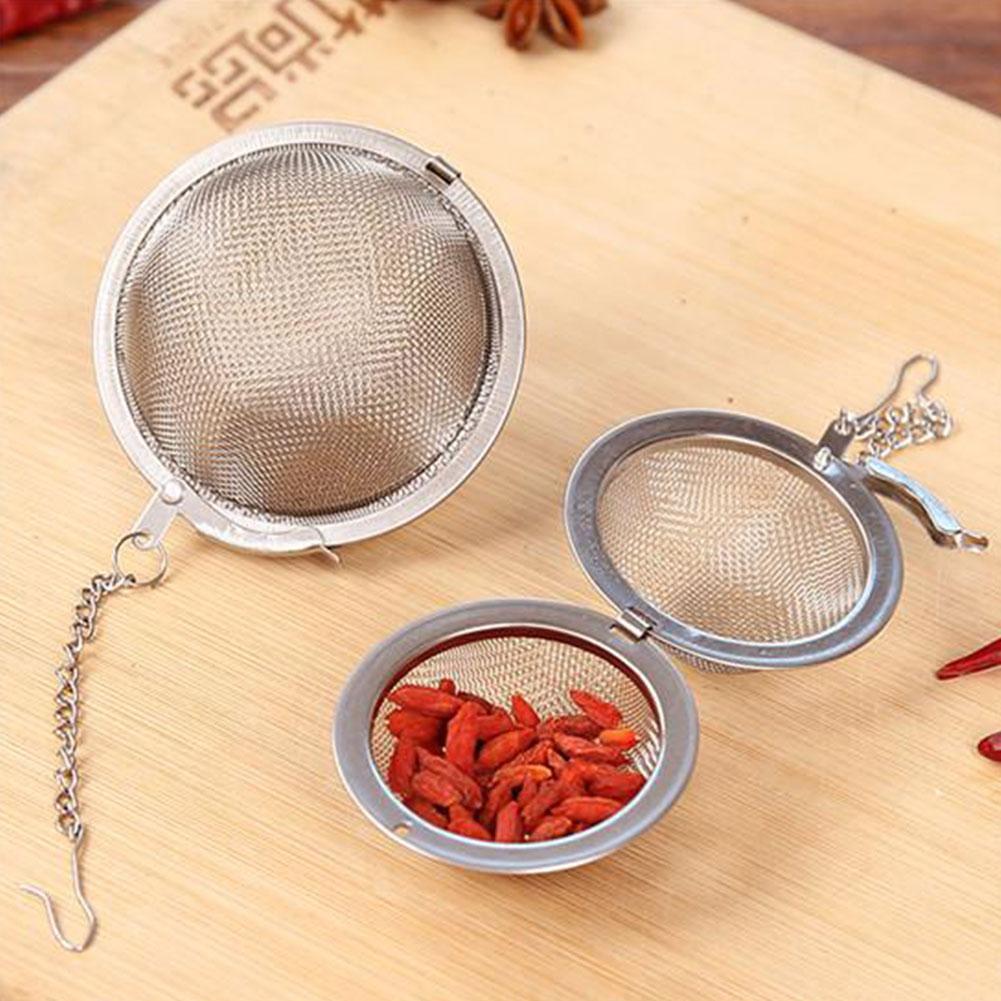 Stainless Steel Tea Infuser Sphere Locking Spice Tea Ball Strainer Mesh Infuser Tea Filter Cooking Tea Tools Kitchen Items
