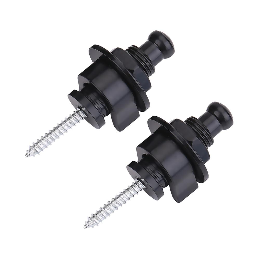 2Pcs Metal Guitar Anti Skid Strap Locks Replacement Part for Electric Guitar(Silver)