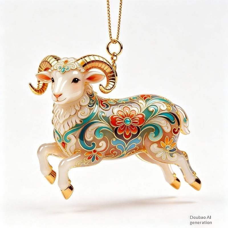 Acrylic Chinese Zodiac Goat Hanging Ornament Auspicious Design For Spring Festival New Year Home Decorationation