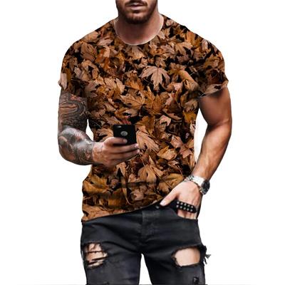 Summer Round Neck 3D Printed Top Fashionable Casual Short Sleeved Men's T-shirts