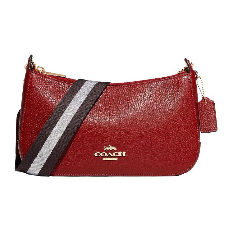 

Coach Jes 25 Classic Solid Color Metallic Horse And Carriage Logo Stripe Shoulder Strap Zipper Closure Pebble Leather Crossbody Bag Medium C7265-IMF8Q Basic Set (Bag+Dust Bag)