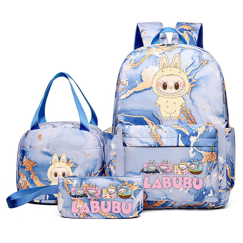 3 Buc/set Rucsac Drăguț Imprimat Geantă de Prânz Etui pentru Creioane Adolescent Băiat Fată Rucsac Student Zimomo Ghiozdan Femei Geantă de Călătorie Cadou