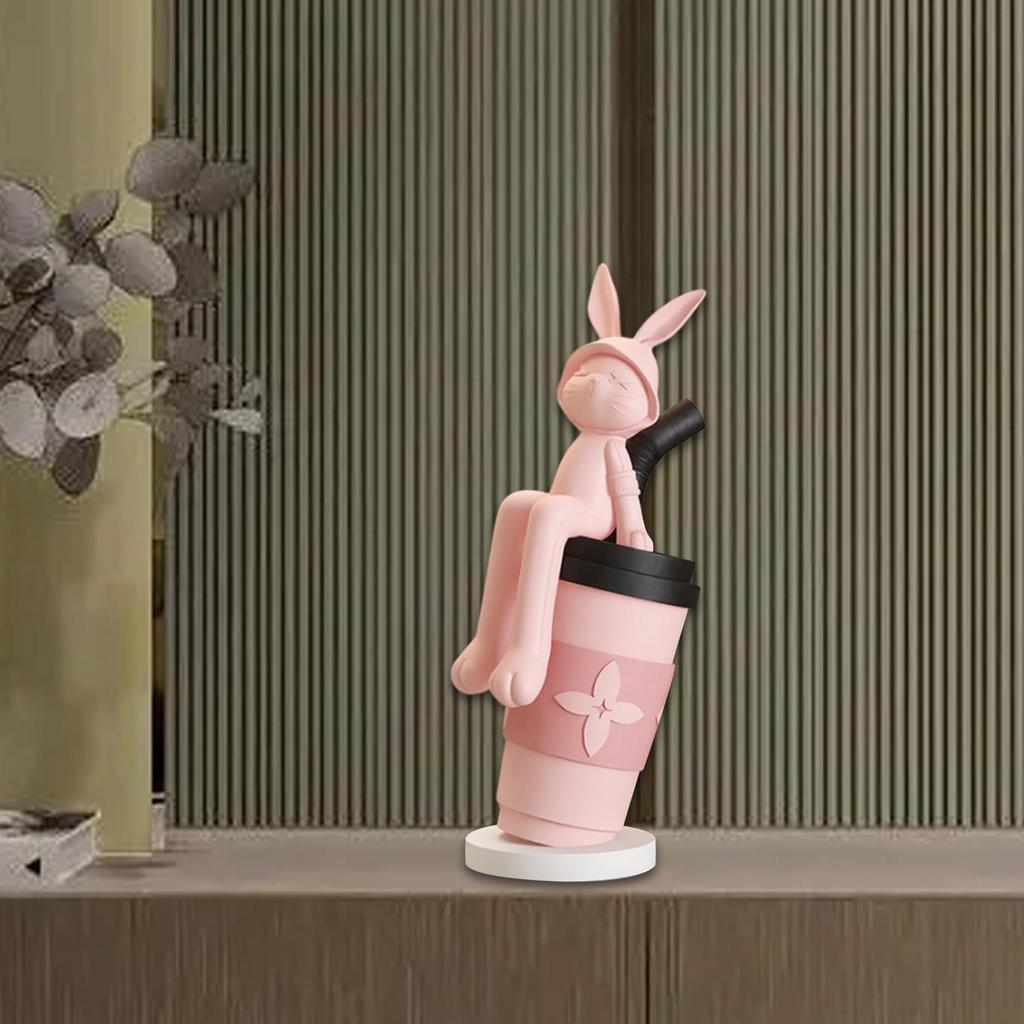 Animal Statue Resin Housewarming Gift Cartoon Collectible Cute Animal Sculpture for Bedroom Dining Table Entrance Cabinet Office