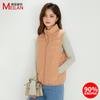 Womens Lightweight 90% Down Fill Stand Collar Sleeveless Short Puffer Vest Warm Winter Outerwear