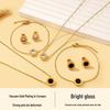 Elegant European Zirconium Titanium Jewelry Set - Necklace, Earrings & Bracelet