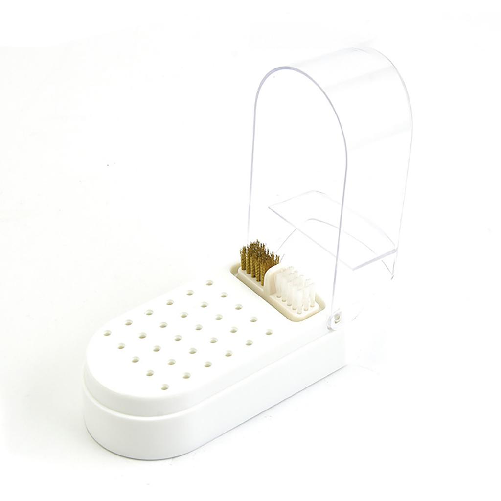 Cutie de Afișare Capete Freză Unghii Plastic 30 Găuri Rezistentă la Praf Transparentă Portabilă Suport Capete Freză Unghii