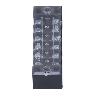 5Pcs Wire Barrier Block Terminal Strip Dual Rows 600V 15A TB Fixed Copper with Transparent Cover 6 Positions(1506)