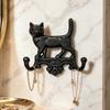 Retro Cat Wall Hook Cute Vintage Iron Holder Decorative Double Wall Hooks Cute Animal Key Hanger For Hat Coat Bag Purse