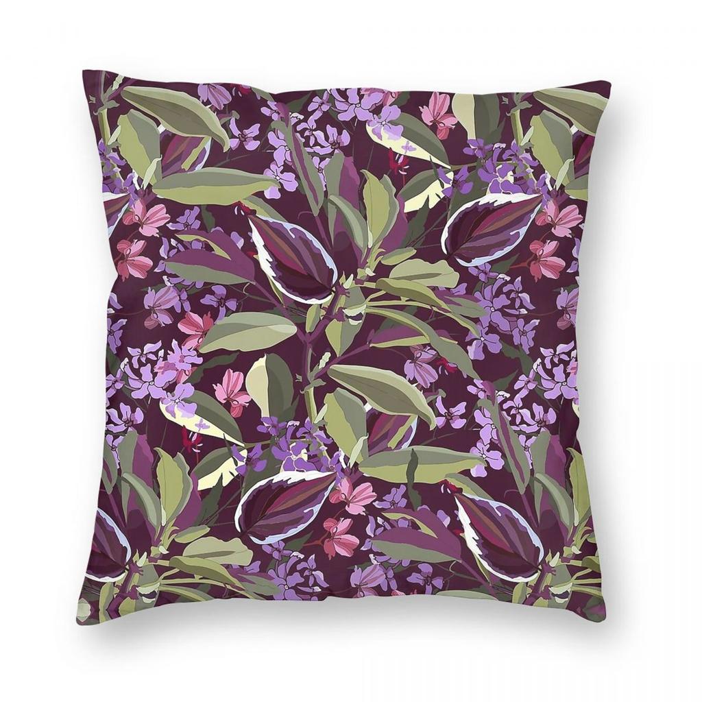 Atemberaubende Lebendige Florale Quadratische Kissenhülle Polyester Leinen Samt Kreative Reißverschluss Dekoration Kissenbezug Zimmer Kissenbezug