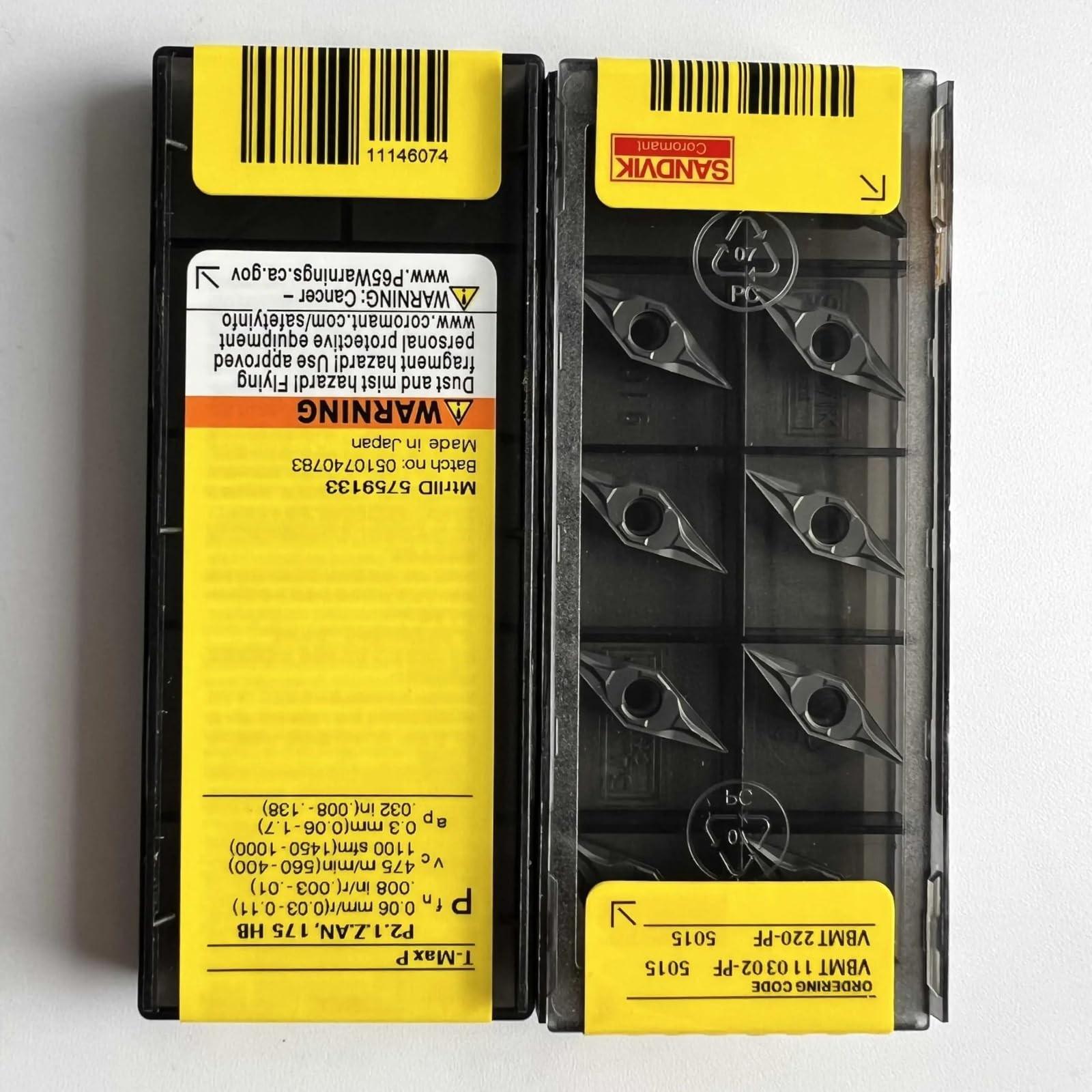 

Sandvik / VBMT110302-PF 5015 / CNC lathe carbide blade tool 10 PCS