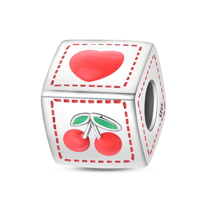 Lovely Copper Red Series Rubik'S Cube Christmas Cottage Pendant Fit Diy Bracelet Necklace Boutique Birthday Gifts