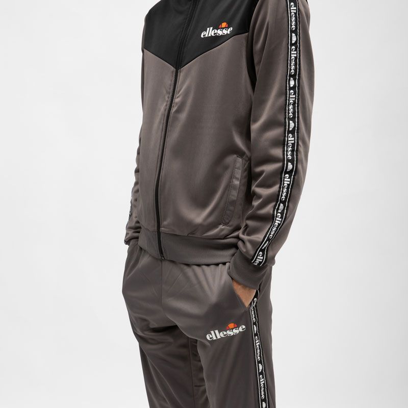 Ensemble veste de sport gris foncé avec bandes noires Homme ELLESSE