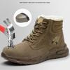 Men's winter boots for work shoes safety boot for engineers Heat-proof Industrial Shoes Puncture-Proof Work Boots cotton shoes