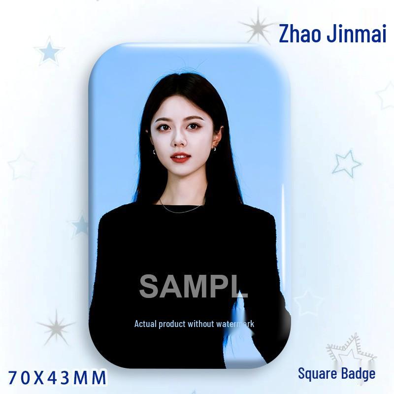 Zhao Jinmai Star Idol Laser Tinplate Square Brooch Pendant