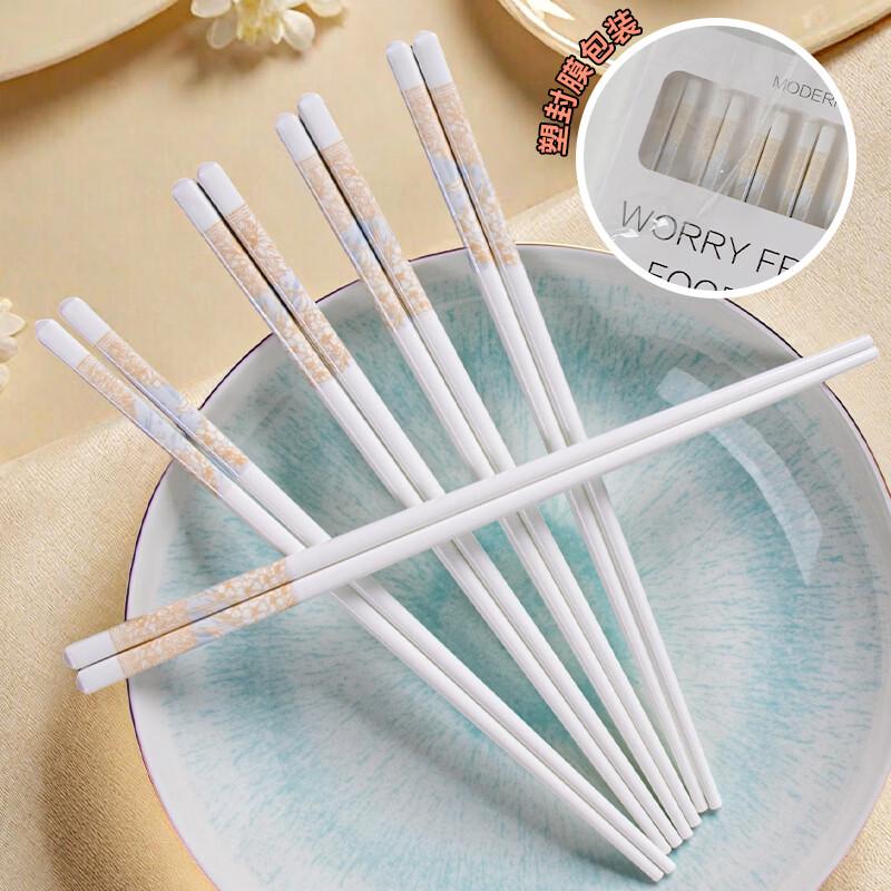 HuaQingGe Time Walk Ceramic Chopsticks 5-Pair Gift Set