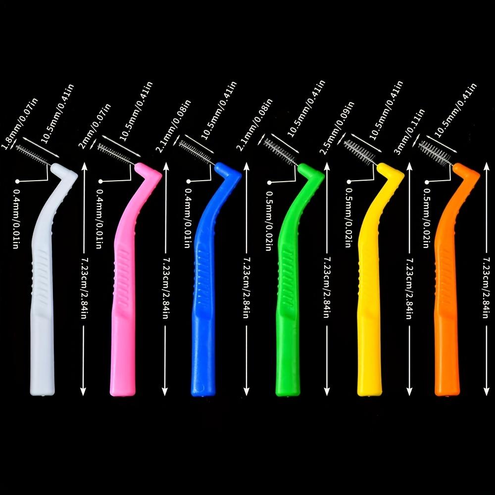 20Pcs L-Shaped Interdental Brushes Non-Slip Handles Soft Nylon Bristles For Teeth Gaps Plaque Removal Multiple Sizes