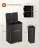 SONGMICS Kitchen Bin, 2 x 8 Gallon (2 x 30 L) Dual-Compartment Pedal Rubbish Bin with Soft-Close Lid and Inner Buckets, Steel, Includes 15 Liner Bags