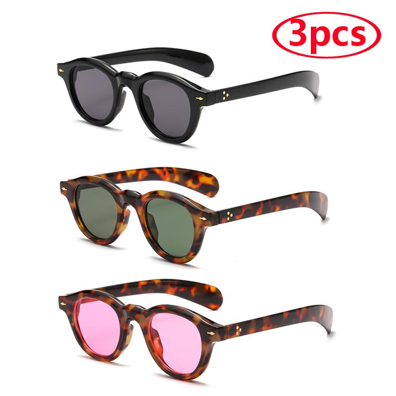 Occhiali Protettivi Moda Europea e Americana Ovali Occhiali da Sole Stampa Leopardo Occhiali Retro Borchie di Riso Ins Unisex Occhiali da Sole