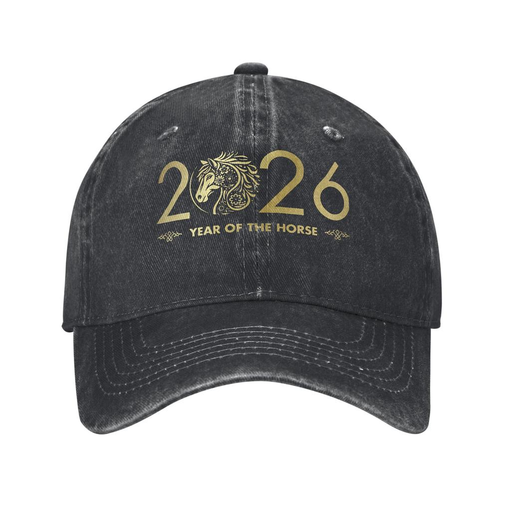 Year Of The Horse 2026 Chinese Lunar New Year Printed Caps For Unisex Cotton  Trucker Hat Daily Wear Baseball Cap Adjustable