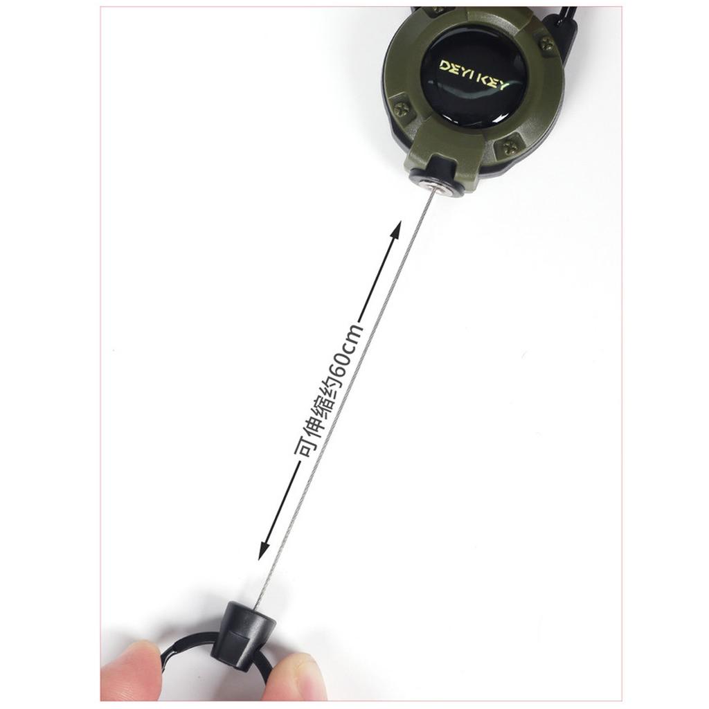 Heavy-Duty Retractable Keychain Stainless Steel Wire Elastic Pull Rope Anti-Lost Extendable Key Ring with Quick Clip for Daily Outdoor Use