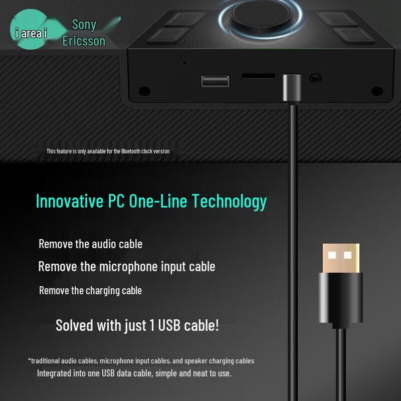 Souai Bluetooth Soundbar-Lautsprecher mit Uhr