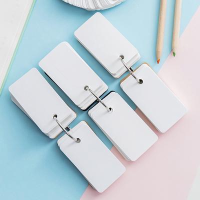 Einfache DIY Karteikartenhülle aus Pappe Blankopapierkarte Notizblock Lesezeichen Binderringe