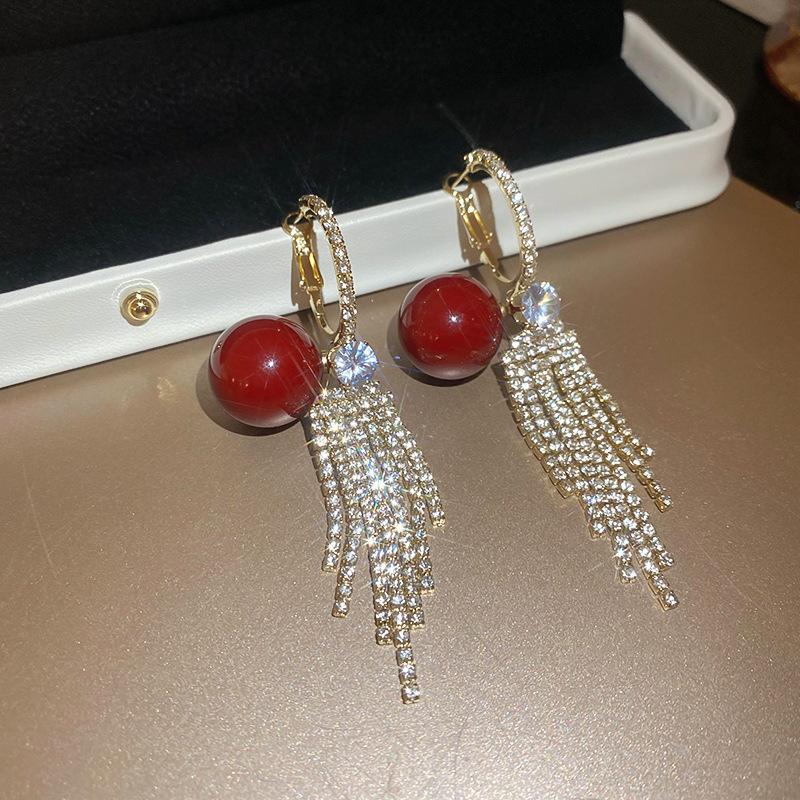 Silver Needle Luxury Zircon Flower & Butterfly Pearl Earrings - High-End French Retro Autumn/Winter Style