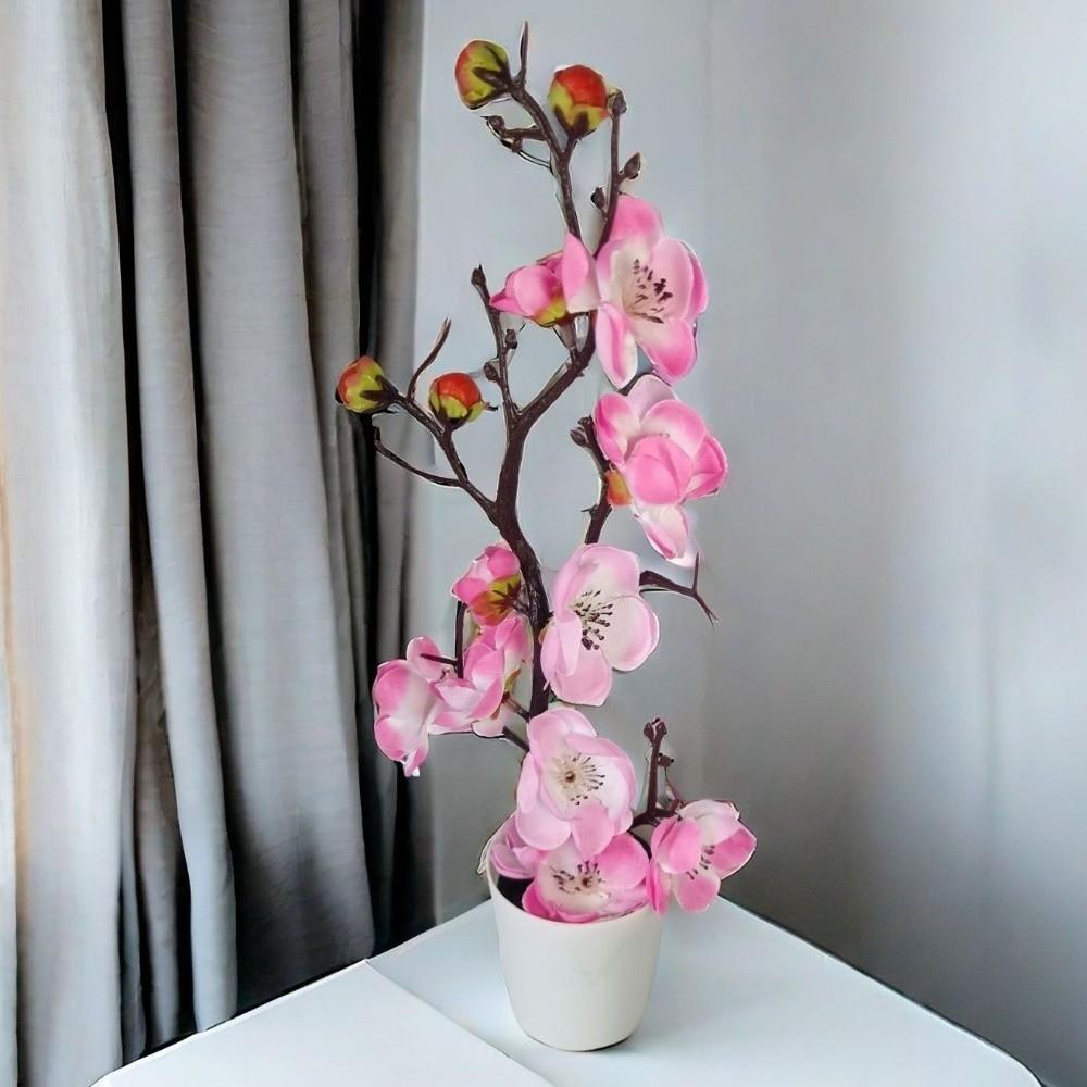 Kreative Süße Künstliche Pflaumenblüten Helle Farbe Bonsai Topfpflaumenblüte Heimdekoration Blumenornament Valentinstag
