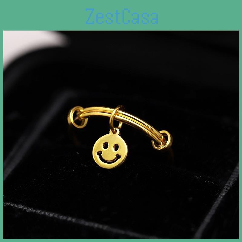 Gold Brass Chic Plated Ring With Customizable Fit And Symbolic Designs For Women