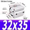 SDA Mini Pneumatic Cylinder, High Thrust, Thin Type, Bore Sizes 20/25/32/40/50