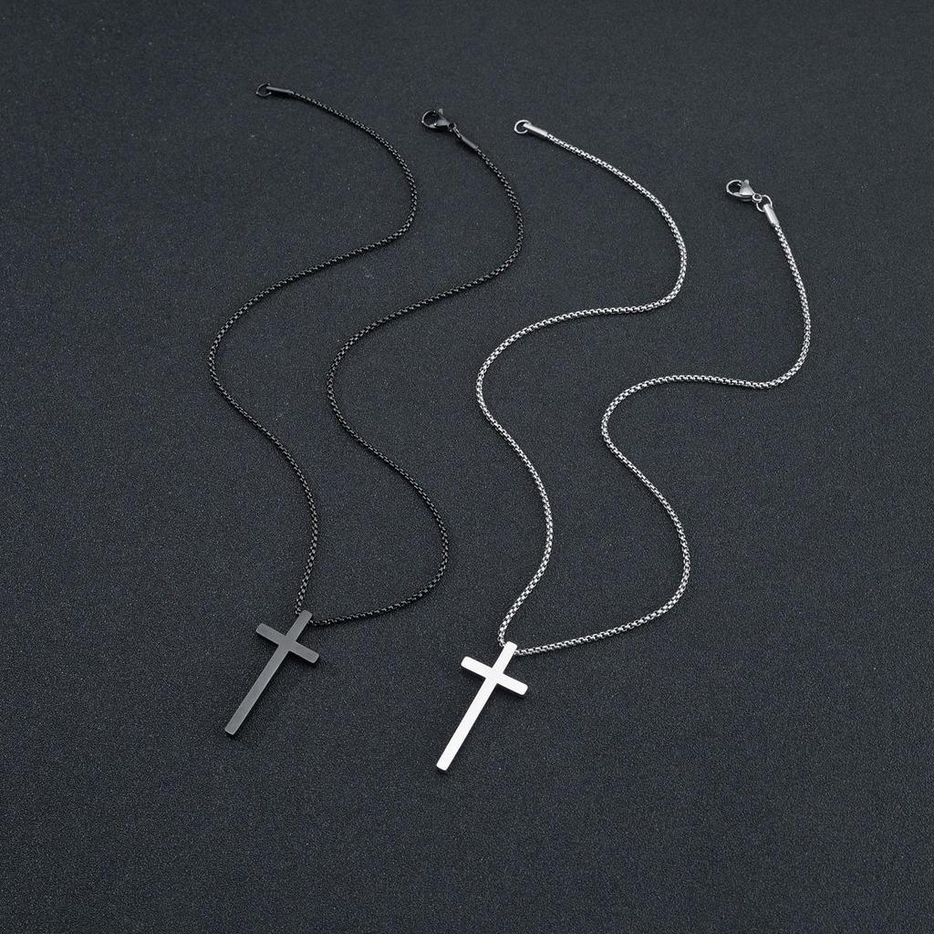 Men's and Women's Simple Fashion Cross Necklace - Long-lasting, Versatile Pendant Chain