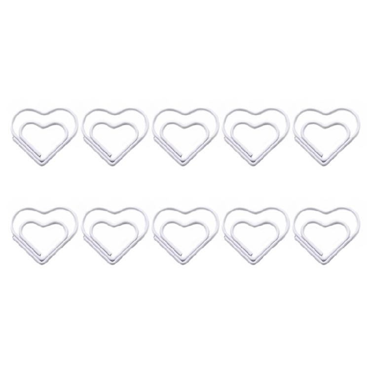 10 Pcs Small Bookmarks Colorful Paper Clips Heart Bookmarks Holders Lovely Planner Clips for Home белый