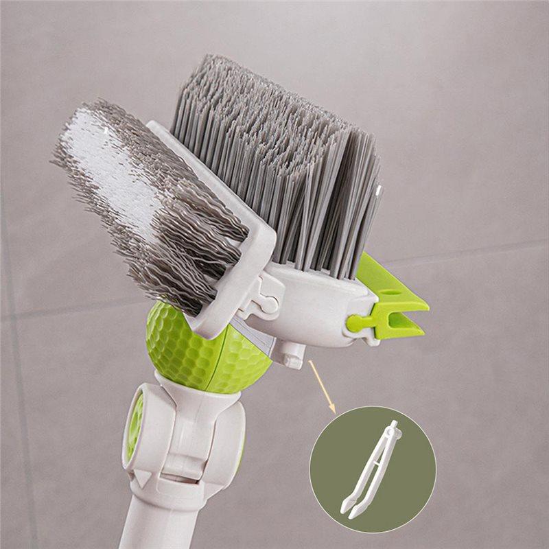ABBP-Floor Scrub Brush With Long Handle, Stiff Bristle Scrubber For Cleaning Bathroom, Patio, Pool, Kitchen, Wall