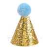 Birthday Pet Hat Dog Cats Headgear Birthday Costume Glittering Hat Studded Pompoms Dog Christmas Hat