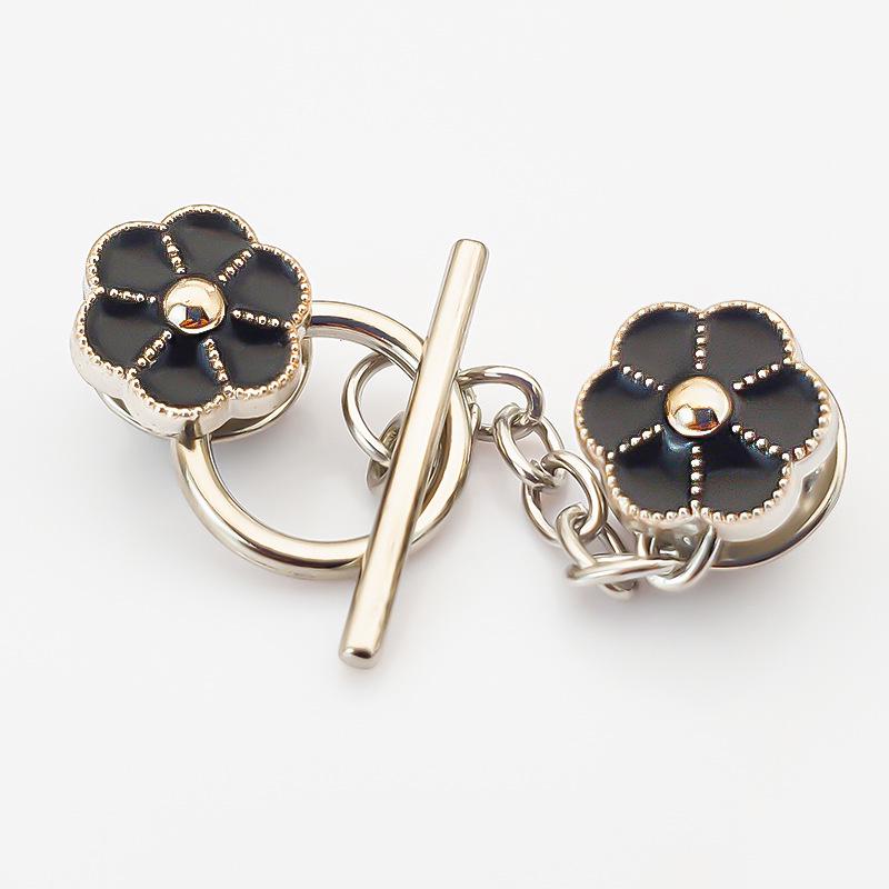 Pearl Brooch Cardigan Chain with Decorative OT Buckle