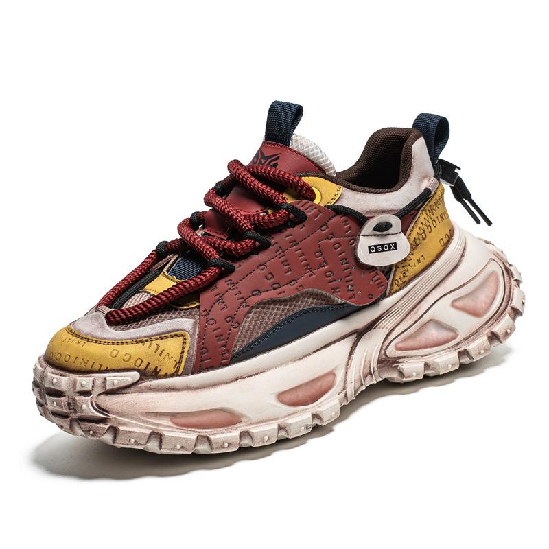 Schmutzige Schuhe roh ins trendige Schuhe atmungsaktive lässige Sneaker Teenager Plateau Dad Shoes Laufschuhe