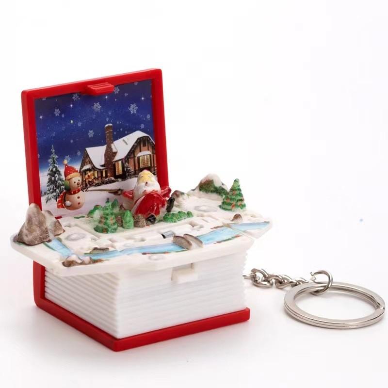 3d Pop Up Puzzle Book Keychain With Fortress Scene For Stress Relief And Creative Gift