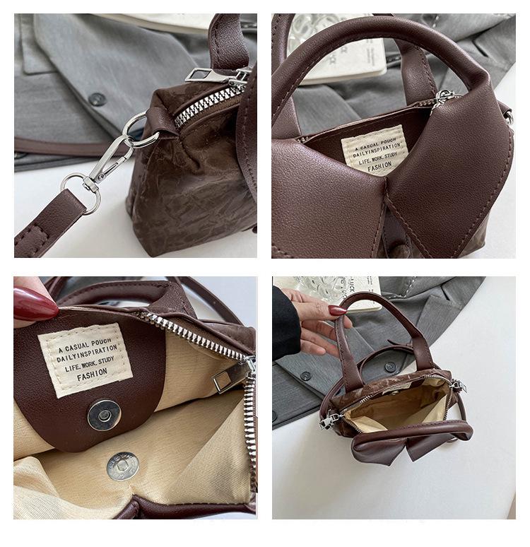 Women's Korean Style Casual Shirt with Solid Color and Single Shoulder Crossbody Handbag – 2025 Fashion Trend