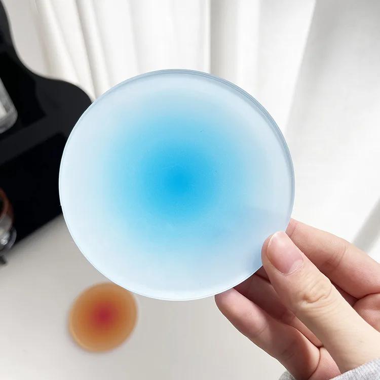 Coaster Set Coasters Gradient Colour Non-slip Acrylic Coasters Photo Props Bar Cafe Desktop Decorations Mug Cup Mat