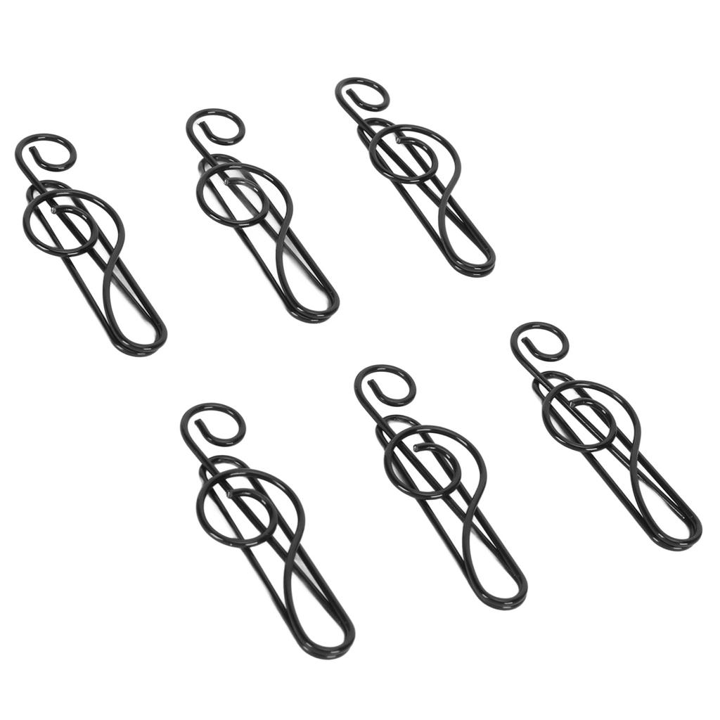 100 Pcs Note Paper Clip Black Creative Cute Music Wire Bookmark Paper Clamp Compact Portable for File Classification