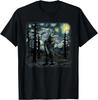 Bigfoot Starry Night Sasquatch Van Gogh Sky Painting Art Gift Unisex T-Shirt