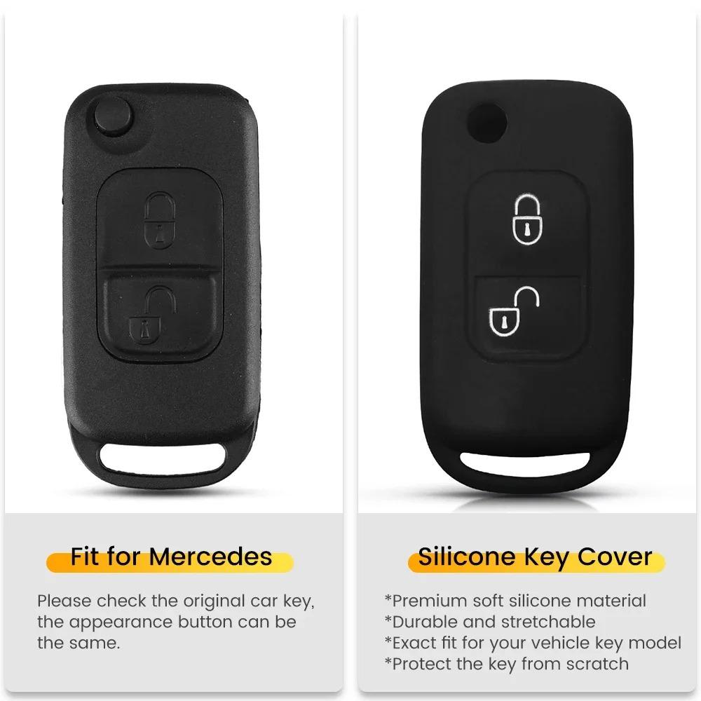 Funda para llave de control remoto plegable de 2 botones para Mercedes Benz SLK E113 ACES W168 W202 W203 AC Clase A